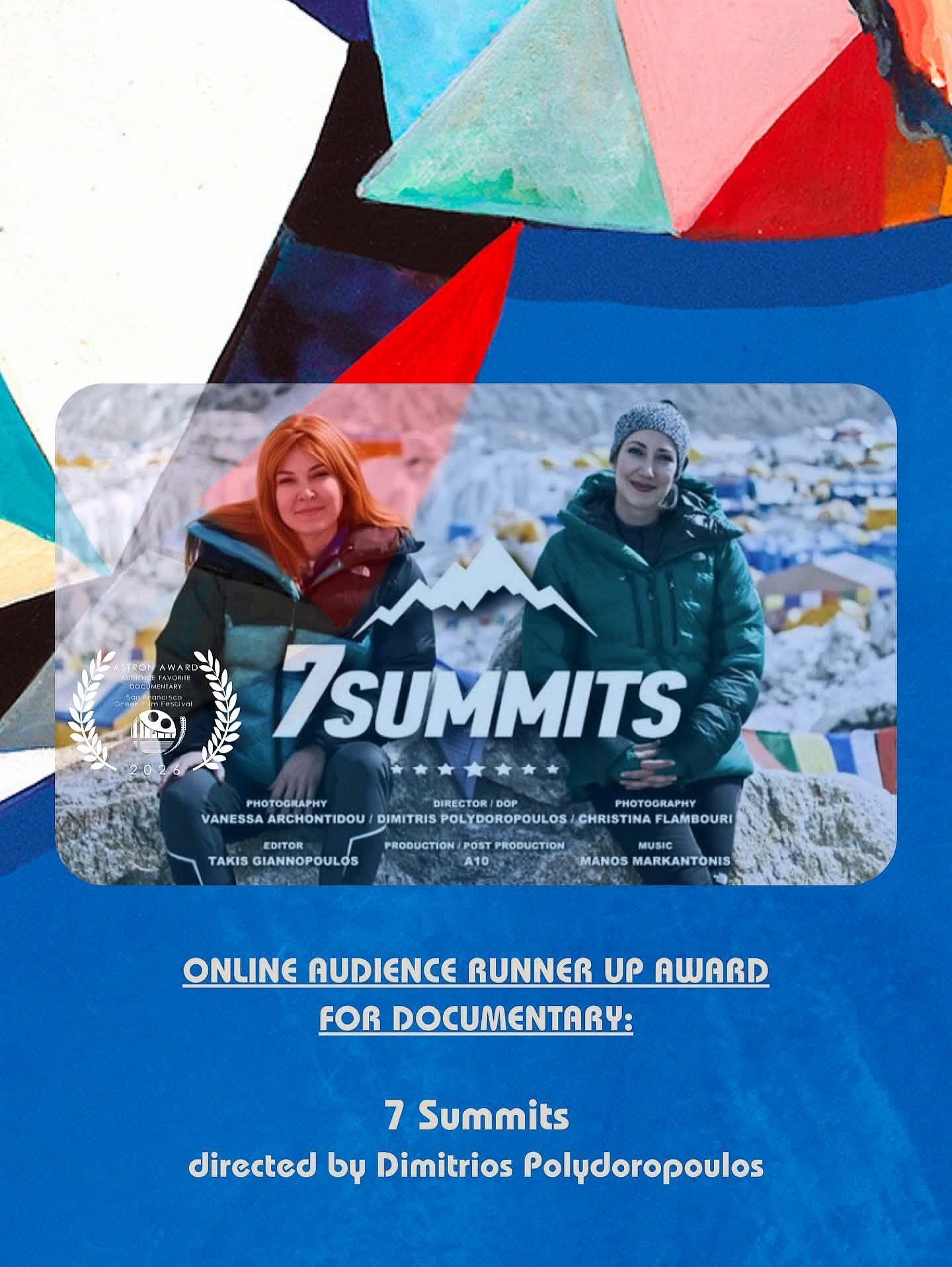 2026 SFGFF Online Audience 2nd Place Award for the documentary film 7 Summits